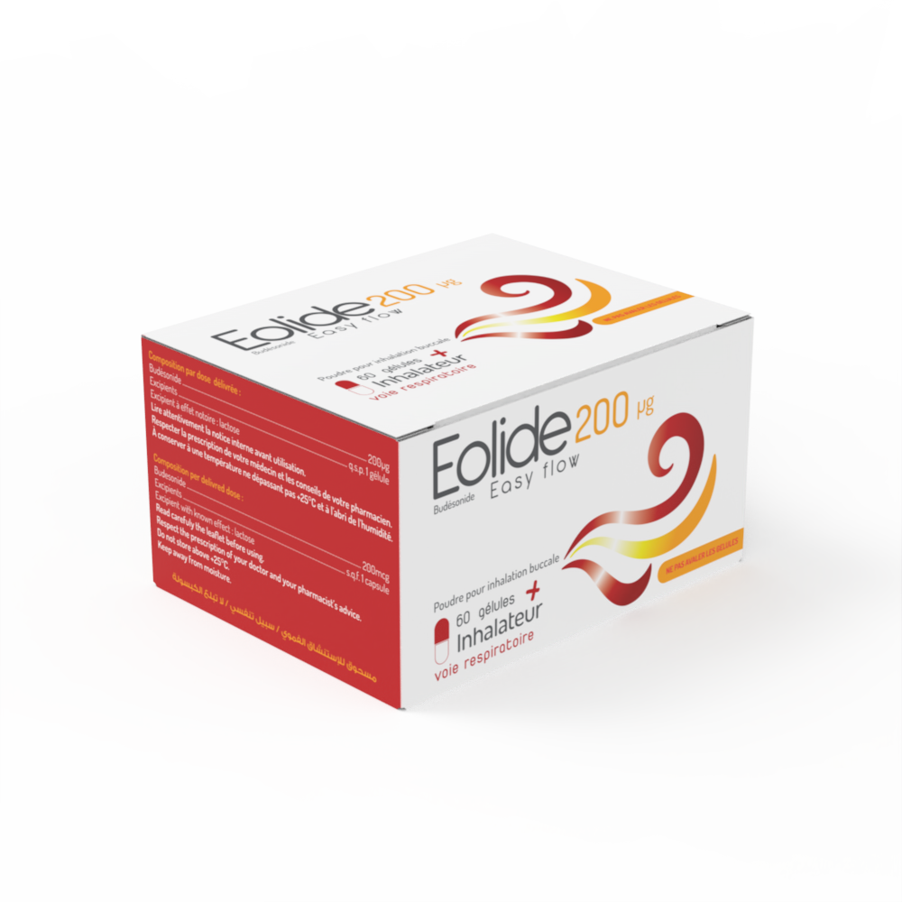 EOLIDE EASY FLOW 200 mcg Powder for oral inhalation Box of 60 capsules + inhaler